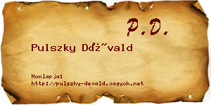Pulszky Dévald névjegykártya